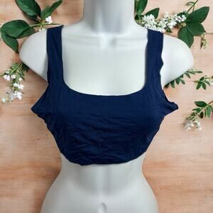 Jockey Air Soft Touch Bralette Sz XL Blue Wireless Stretch Scoop Neck New